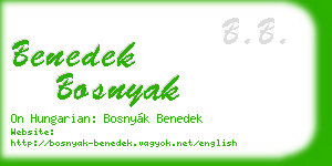 benedek bosnyak business card