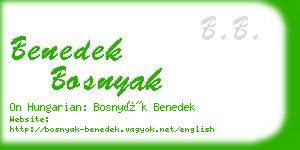 benedek bosnyak business card